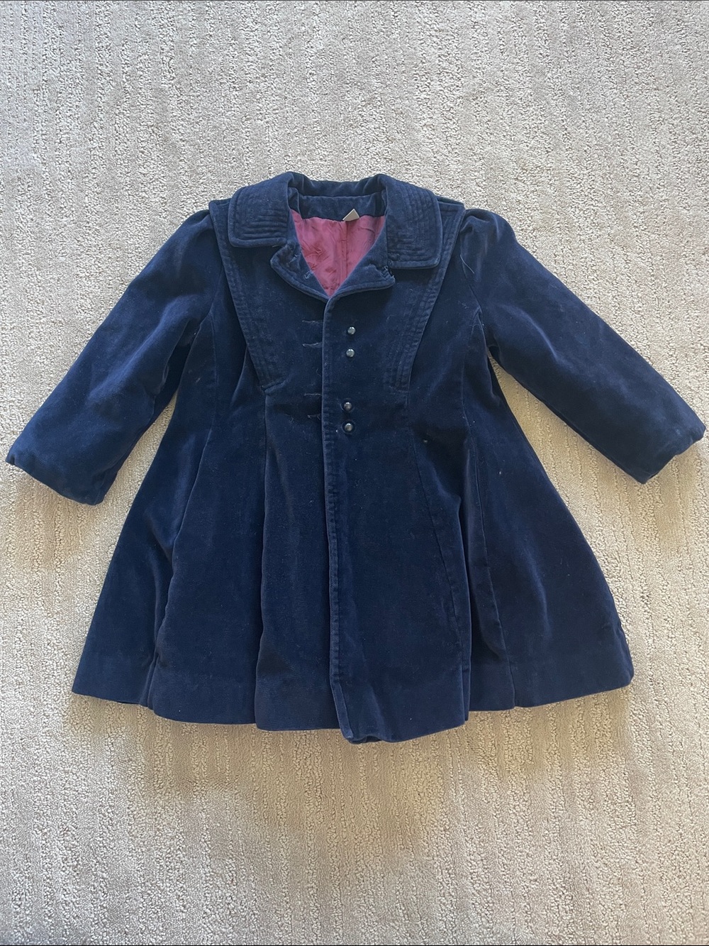 Rothschild’s vintage 5T Navy Velvet Pea Coat